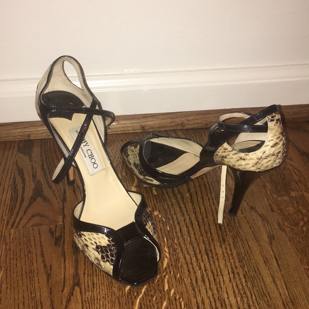 Jimmy Choo Open Toe Ankle Strap Heel Sandals